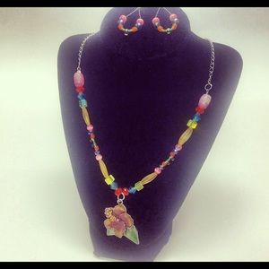 Handmade necklace and earring set